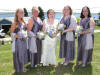 Pam's bridesmaids are wearing our organza necklaces.