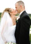 Richele and Mike - she has on our double-strand pearl illusion jewelry.