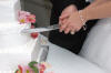 Here is another picture of her double-strand illusion bracelet - what a beautiful wedding cake!