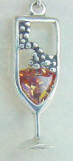 sterling silver champagne glass earrings