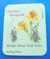 sterling silver october marigold birth month earrings
