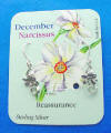 sterling silver december narcissus birth month flower earrings
