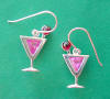 sterling silver cosmopolitan cocktail earrings