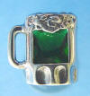 sterling silver green beer mug pin