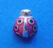 sterling silver ladybug charm with black and red enamel