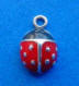 sterling silver red and black enamel lady bug charm
