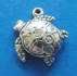 sterling silver 3-d turtle charm