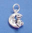 sterling silver frog in moon charm