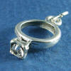 sterling silver mini-ring april birthstone charm
