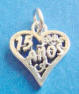 Sterling silver happy birthday 15 anos heart charm