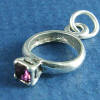 sterling silver february mini birthstone ring charm