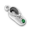sterling silver may baby bootie birthstone charm