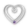 sterling silver february heart birthstone pendant