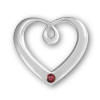 sterling silver heart birthstone pendant