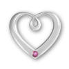 sterling silver october heart birthstone pendant