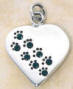 sterling silver may pawprints heart birthstone pendant