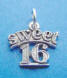 sterling silver sweet 16 birthday charm