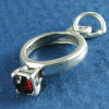 sterling silver mini birthstone january ring charm