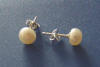 sterling silver freshwater pearl stud earrings
