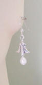 sterling silver calla lily pearl dangle earrings