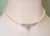 handcrafted sterling silver pearl calla lily necklace - a wonderful bridal necklace