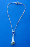sterling silver enamel cloisonne calla lily chain bracelet