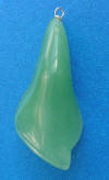 green serpentine calla lily pendant