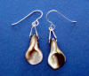 sterling silver black mother of pearl calla lily earrings