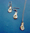 sterling silver handcarved natural mother of pearl calla lily necklace and earrings