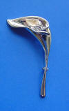 sterling silver calla lily pin with gold-plated center