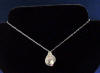 sterling silver rose quartz calla lily with freshwater pearl and pink crystals center necklace