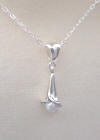 sterling silver freshwater pearl calla lily necklace