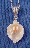 sterling silver bail on this mother of pearl calla lily pendant