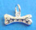 sterling silver dog bone with crystals charm