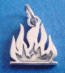 sterling silver christian symbol fire charm