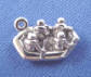 sterling silver white water raft charm