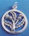 sterling silver thistle charm