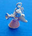 sterling silver pink enamel angel with white wings blowing a trumpet