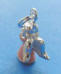 sterling silver 3-d pink and white enamel angel charm
