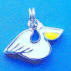 sterling silver white and yellow enamel pelican charm