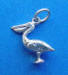 sterling silver 3-d pelican charm