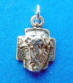 sterling silver square cross with face of Jesus with crown of thorns charm