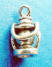 small 3-d sterling silver lantern lamp charm