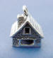 sterling silver 3-d stone house charm