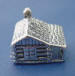 sterling silver 3-d log cabin house charm