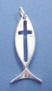 sterling silver christian fish with a cross inside charm