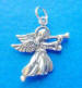 Sterling silver angel blowing trumpet charm