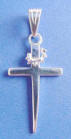 sterling silver crown of thorns cross necklace - notice the bottom of the cross looks like a nail