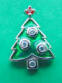 sterling silver green enamel christmas tree charm with cubic zirconia stone ornaments and red cubic zirconia star on top