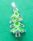 sterling silver green enamel christmas tree charm